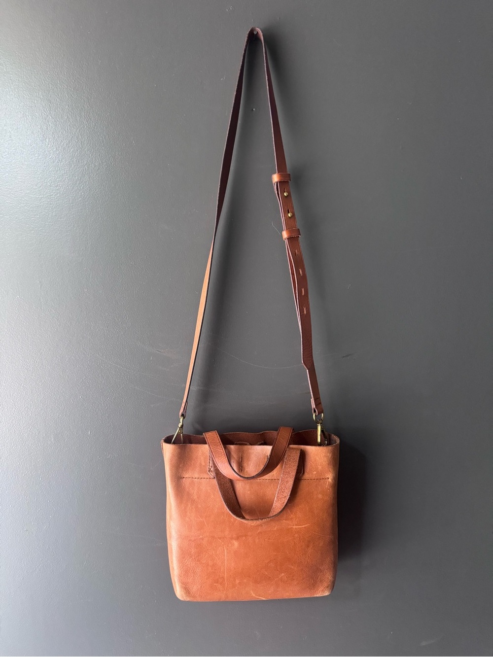 Madewell Brown Leather Crossbody Tote